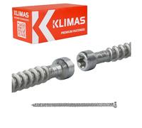 KLIMAS Lot de 50 vis pour construction en bois, filetage complet, tête cylindrique ETA (50 pièces - Diamètre 8 mm x 200 mm TX40)