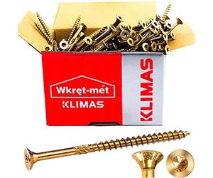 KLIMAS Lot de 50 vis Torx TX40 pour constructions en bois avec tête fraisée Stardrive 8 x 360 mm