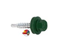 KLIMAS PRITEX Lot de 250 vis autoperceuses avec rondelle EPDM 4,8 x 19 mm RAL 6005 (vert mousse) zingué pour tôle trapézoïdale