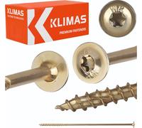 KLIMAS® Vis à bois Torx Set de vis à tête plate Vis à bois autoperceuses 50 pièces TX 8 mm x 300mm - Longueur : 300mm