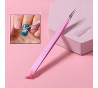 Klimonla 1 pièce Pince multifonctionnelle à double tête avec tige de pression en silicone, convient pour ramasser les strass et les autocollants pour ongles, pince droite à motif paon, fournitures pou