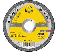 Klingspor Disque à tronçonner A 60 EX 125 x 1 x 22,23 mm plat pour acier inoxydable – 25 pièces