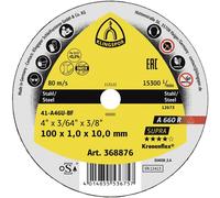 Disques à tronçonner Klingspor A 660 R, 100 x 1 x 10 mm droits, 25 pièces