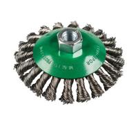 Klingspor Brosse conique torsadée Klingspor Nombre de rangées 1 115 mm Filetage M 14 0,5 Acier inoxydable Quantité:1