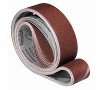 Klingspor Lot de 5 bandes abrasives en corindon - 75 x 2000 mm - Grain P120 - Pour bois et métal - Support en tissu semi-flexible indéchirable - Bandes abrasives professionnelles pour ponceuse à bande