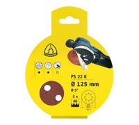 Klingspor PS 22 K Disques auto-agrippant Klingspor 125 mm Grain 60 perforation façon GLS5, SB-emballé avec onglet Quantité:5
