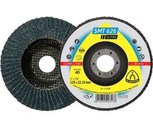 KLINGSPOR Roue à lamelles (Ø 125 mm grain 80 6° conique / INOX corindon zirconien / Contenu : 10 pièces) - 321698