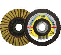 KLINGSPOR Roue à lamelles (Ø 125 mm grain 80 conique / INOX corindon zirconien / Contenu : 5 pièces) - 312560