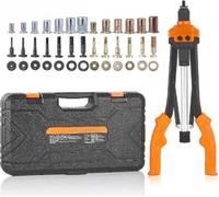 Klinknagel PRO - Kit d'outils pour rivets et écrous - 70 pièces - Avec coffret de rangement - Orange