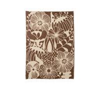 Klippan Yllefabrik Plaid en laine Blomranka Brown-beige. 130x200 cm