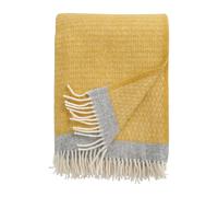 Klippan Yllefabrik Plaid en laine Harald 130x200 cm Jaune-gris