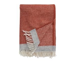 Klippan Yllefabrik Plaid en laine Harald 130x200 cm Rouille-gris