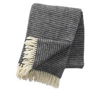Klippan Yllefabrik Plaid en laine Ralph gris foncé