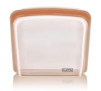 Klippsi® Sac de congélation réutilisable en silicone de 3 l - Résistant à la déchirure, à la chaleur et au froid - Anti-fuite - Passe au lave-vaisselle (abricot)
