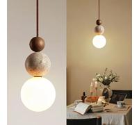 KlkrzJwy Lampes suspendues Nordiques en travertin Jaune Lampe Suspendue en Verre Wabi-sabi Mini éclairage Suspendu LED 3000K Lustre Luminaires Suspendus réglables pour Table, Salon, Chambre à Coucher