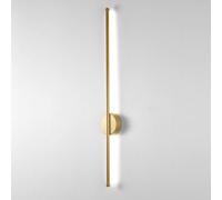 Klobvtt Applique Murale à LED dorée, Applique Murale linéaire, Appliques câblées minimalistes, luminaire Mural à Tube Long, Lampes murales dorées pour Salon, Chambre à Coucher, éclairage décoratif