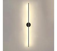 Klobvtt Applique Murale linéaire Noire, éclairage Minimaliste, Slim Stick, Applique Murale LED, Longue Bande, lumières murales intérieures, pour Salon, Chambre à Coucher, Couloir