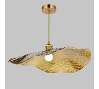 Klobvtt Lampe suspendue en forme de feuille de Lotus, plafonnier suspendu en métal doré, lustre Vintage, lampes suspendues géométriques, luminaire de table à manger, E27, pour cuisine, île, ferme, cha