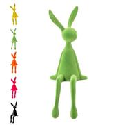 Klocke Dekorationsbedarf Lapin de Pâques floqué - Décoration de printemps en 4 couleurs tendance - Lapin décoratif en 3 tailles pour l'intérieur - Printemps et Pâques (vert, 10 cm x 10 cm x 28 cm)