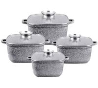 KlönBerg Marmite antiadhésive 8 pièces avec couvercle, poêle , induction KB3958 GRIS