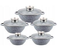 KlönBerg Set de 10 ustensiles de cuisine 1,7/2/2,6/3,3/3,9L revêtement anti-adhésif KB3954