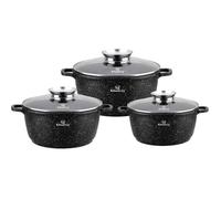 KlönBerg Set de 6 casseroles à revêtement antiadhésif avec couvercle, 1.7/3.1/5.2L KB4059