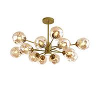 KLONWG Lustre Industriel Sputnik à 6 Ampoules Noir, E27, plafonnier en métal, luminaire Suspendu à Hauteur réglable pour Salon, Chambre à Coucher, Salle à Manger, Couloir - Doré 2 12t