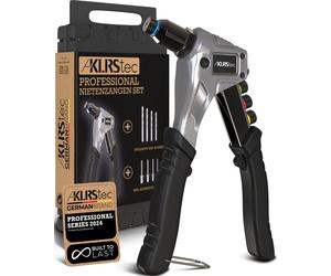 KLRStec® Professional Kit de pinces à rivets incluant 120 rivets et 4 mèches HSS - Pince à rivets pop de haute qualité pour la pose de rivets aveugles