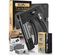 KLRStec TackPro Agrafeuse Manuelle - Tacker à Gâchette par Traction - Agrafeuse Bois & Tissu - Pistolet à Agrafes avec 2000 Agrafes Type D & T - Ergonomique, Puissante & Durable