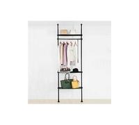 Porte-vêtements KLS07 - Sch SoBuy - Système de Penderie avec 1 Barre - Noir
