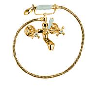 Kludi 1926 mitigeur de baignoire 514414520 doré, apparent, avec garniture de douche