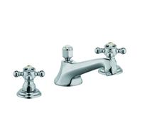 KLUDI 1926 Robinetterie de lavabo, poignées croisillons, montage 3 trous, saillie 140mm, 510460520, Couleur: chrome