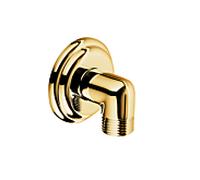 Kludi 1926 support de connexion 1210145-00 DN15, couvercle rosette 56mm, plaqué or 23 kt