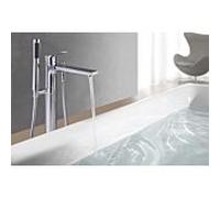 Kludi Mitigeur bain-douche Zenta SL 485900565 – montage au sol, chrome, douchette à main