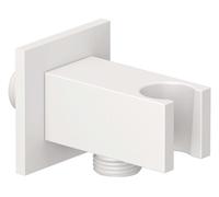 Kludi A-Qa - Coude de douche avec support, blanc mat 6556953-00