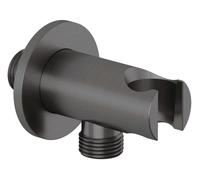 Kludi A-Qa - Coude de douche avec support, Gunmetal brossé 65567N2-00