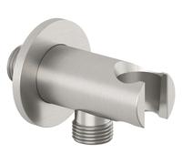 Kludi A-Qa - Coude de douche avec support, nickel brossé 65567N5-00