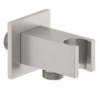 Kludi A-Qa - Coude de douche avec support, nickel brossé 65569N5-00