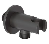 Kludi A-Qa - Coude de douche avec support, noir mat 6556739-00