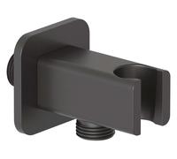 Kludi A-Qa - Coude de douche avec support, noir mat 6556839-00