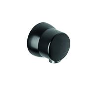 KLUDI A-QA Coude de raccordement pour flexible DN 15, à sécurité intrinsèque contre le reflux, avec bague de compensation murale, 6306139-00, Couleur: noir mat
