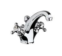 Kludi Adlon - Mélangeur de lavabo à deux croisillons, avec vidage, chrome 510100520