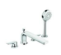 Kludi Mélangeur bain et douche 4 trous pur et solide chromé , DN 15, chromé , chromé rétractable