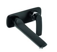 KLUDI BALANCE Mitigeur monocommandé mural encastré pour lavabo à deux trous, saillie bec mural 235mm, 522478775, Couleur: noir mat / chrome