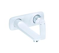 KLUDI BALANCE Mitigeur monocommandé mural encastré pour lavabo à deux trous, saillie du bec mural 185mm, 522469175, Couleur: Blanc / Chrome