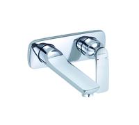 KLUDI BALANCE Mitigeur monocommandé mural encastré pour lavabo à deux trous, saillie du bec mural 185mm, 522460575, Couleur: chrome