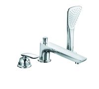 KLUDI BALANCE Mitigeur monocommandé pour bain et douche, montage au sol, montage sur bord de carrelage à trois trous, chrome, 524470575