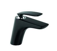 KLUDI BALANCE Mitigeur monocommandé pour lavabo, hauteur de bec 100mm, sans garniture d'écoulement, 520268775, Couleur: noir mat / chrome