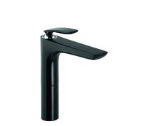KLUDI BALANCE Mitigeur monocommandé pour vasque, montage monotrou, hauteur de bec 210mm, 522968775, Couleur: noir mat / chrome