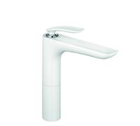 KLUDI BALANCE Mitigeur monocommandé pour vasque, montage monotrou, hauteur de bec 210mm, 522969175, Couleur: Blanc / Chrome